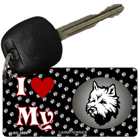 I Love My Cairn Terrier Novelty Metal Key Chain KC-3898