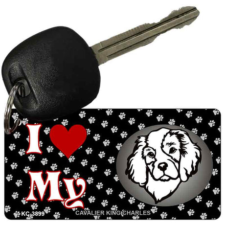 I Love My Cavalier King Charles Novelty Metal Key Chain KC-3899