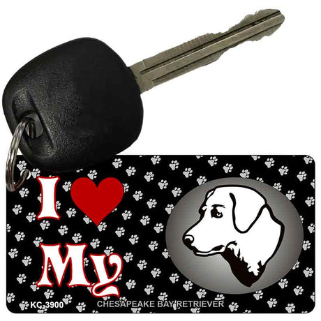 I Love My Chesapeake Bay Retriever Novelty Metal Key Chain KC-3900