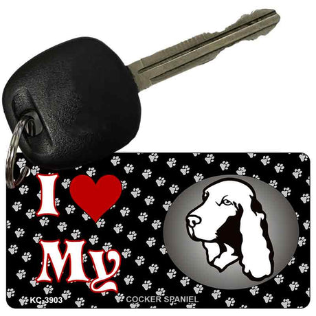 I Love My Cocker Spaniel Novelty Metal Key Chain KC-3903