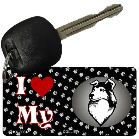 I Love My Collie Novelty Metal Key Chain KC-3904