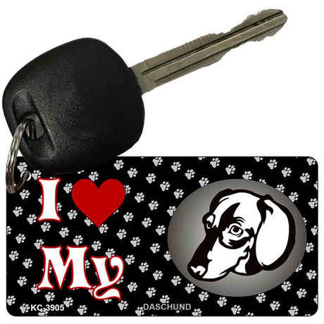 I Love My Dachshund Novelty Metal Key Chain KC-3905