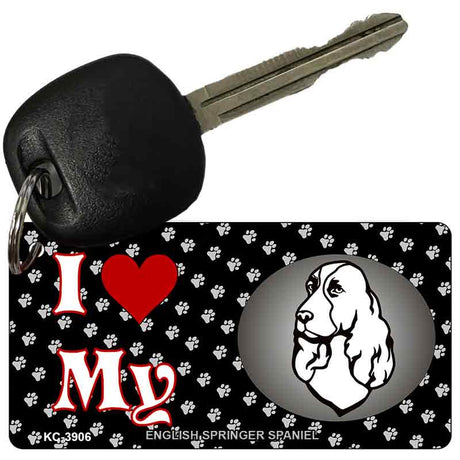 I Love My English Springer Spaniel Novelty Metal Key Chain KC-3906