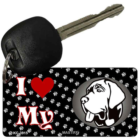 I Love My Mastiff Novelty Metal Key Chain KC-3915