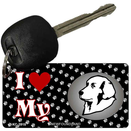 I Love My Newfoundland Novelty Metal Key Chain KC-3918