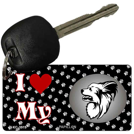 I Love My Papillon Novelty Metal Key Chain KC-3919