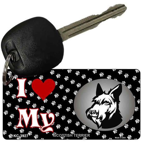 I Love My Scottish Terrier Novelty Metal Key Chain KC-3927