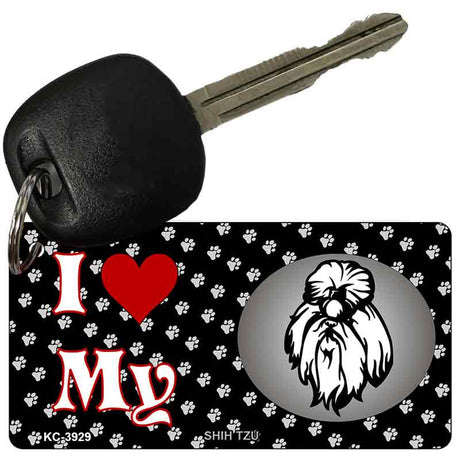 I Love My Shih Tzu Novelty Metal Key Chain KC-3929