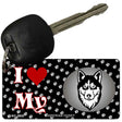 I Love My Siberian Husky Novelty Metal Key Chain KC-3930