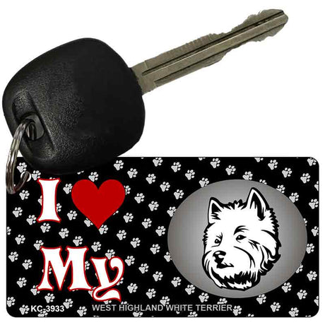 I Love My West Highland White Terrier Novelty Metal Key Chain KC-3933