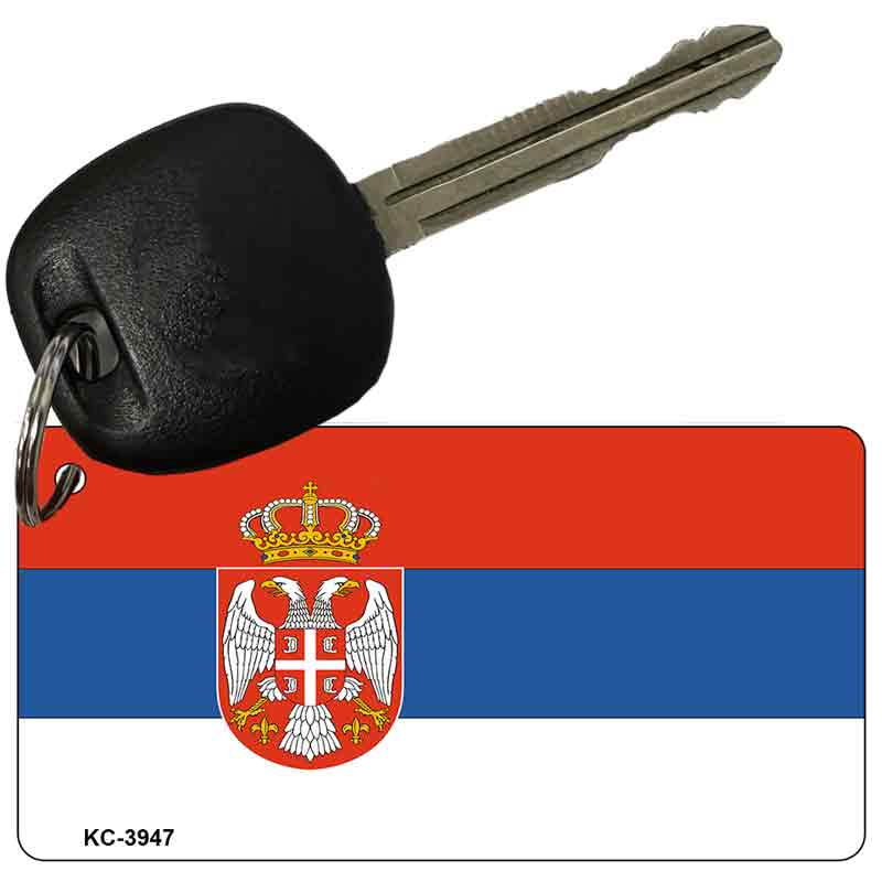 Serbia Eagle Flag Novelty Aluminum Key Chain KC-3947