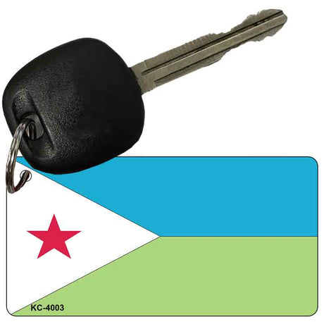 Djibouti Flag Novelty Aluminum Key Chain KC-4003