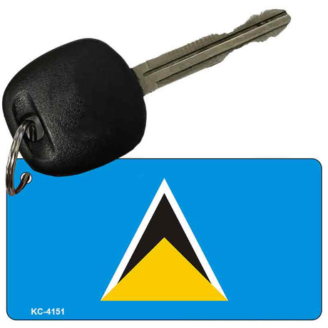 St. Lucia Flag Novelty Aluminum Key Chain KC-4151