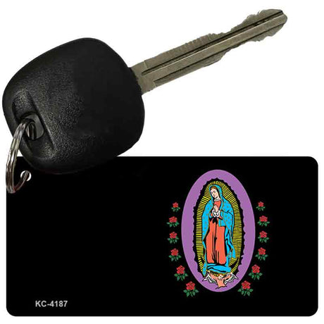 Virgin Mary Black OffSet Novelty Aluminum Key Chain KC-4187