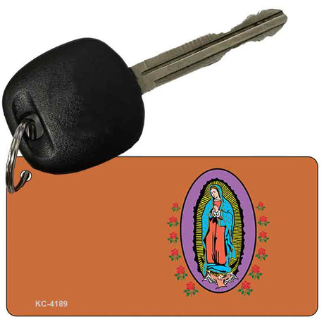 Virgin Mary Orange OffSet Novelty Aluminum Key Chain KC-4189