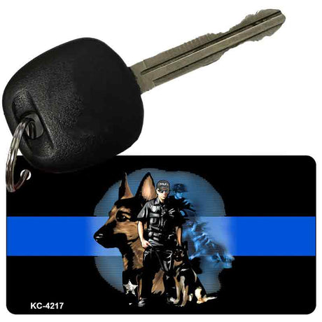 Thin Blue Line Police K-9 Novelty Aluminum Key Chain KC-4217