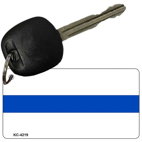 Thin Blue Line White Novelty Aluminum Key Chain KC-4219