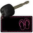 Pink Flip Flops Offset Novelty Aluminum Key Chain KC-4229