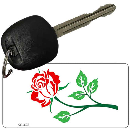 Rose Design White Novelty Metal Key Chain KC-428