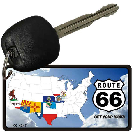 Route 66 Map Novelty Metal License Plate Tag KC-4347