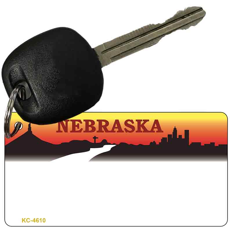 Nebraska State Blank Novelty Metal Key Chain KC-4610