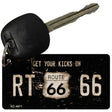 Route 66 Get Your Kicks Novelty Aluminum Key Chain KC-4671