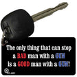 Good Man With Gun Novelty Aluminum Key Chain KC-4691