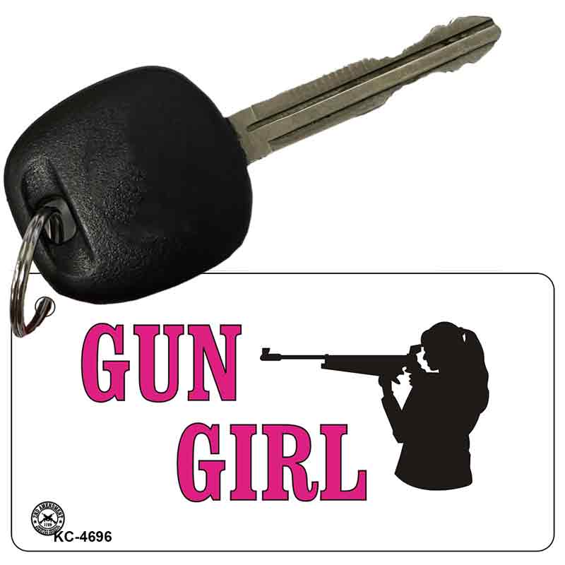 Gun Girl Novelty Aluminum Key Chain KC-4696