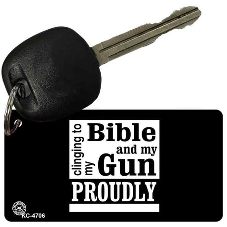 Bible & Gun Novelty Aluminum Key Chain KC-4706