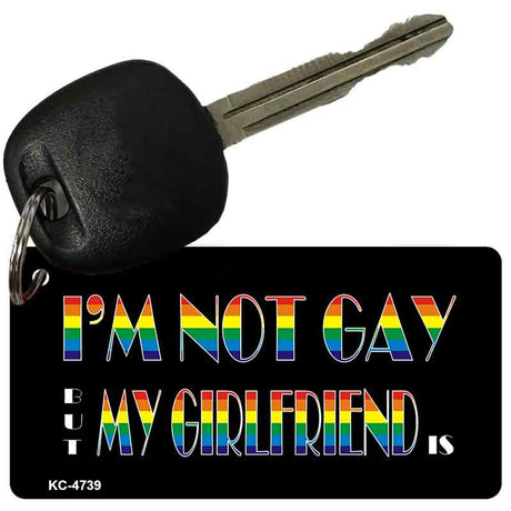 My Girlfriend Is Rainbow Design Novelty Aluminum Key Chain KC-4739