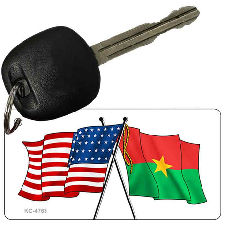 USA Burkina Crossed Flag Novelty Aluminum Key Chain KC-4763