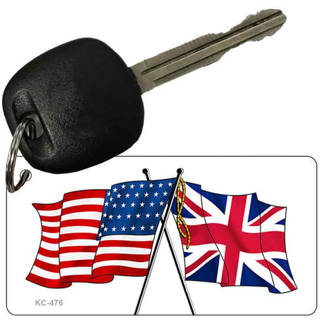 USA Britain Crossed Flags Novelty Aluminum Key Chain KC-476