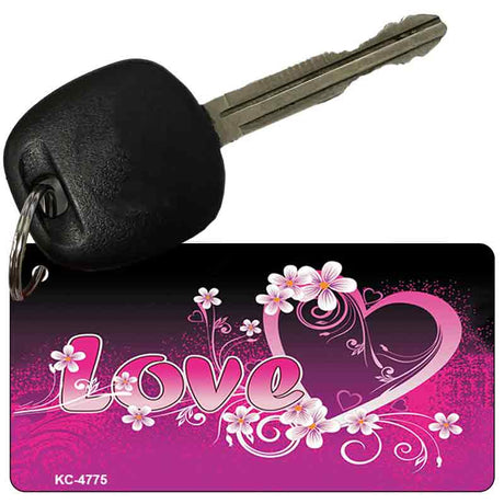 Love Heart And Flowers Novelty Metal Key Chain KC-4775