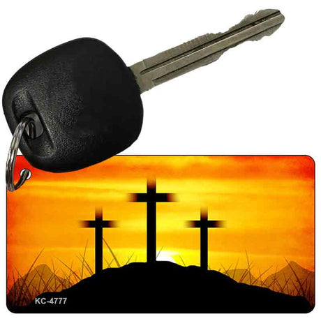 3 Crosses Novelty Aluminum Key Chain KC-4777