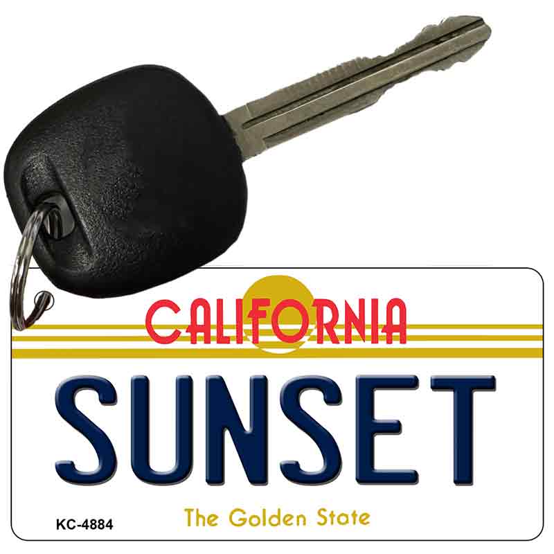 Sunset California State License Plate Tag Key Chain KC-4884