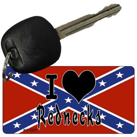 I Love Rednecks Novelty Aluminum Key Chain KC-5251