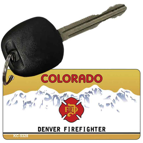 Colorado Denver Firefighter State Blank Novelty Metal Key Chain KC-5328