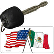 Mexico USA Crossed Flag Novelty Aluminum Key Chain KC-532