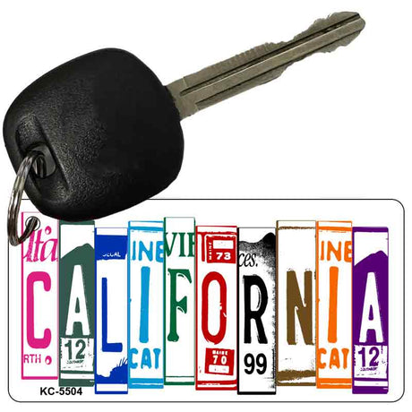 California License Plate Tag Art Metal Novelty Aluminum Key Chain KC-5504