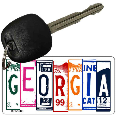 Georgia License Plate Tag Art Metal Novelty Aluminum Key Chain