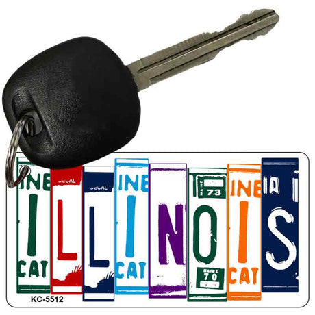 Illinois License Plate Tag Art Metal Novelty Aluminum Key Chain KC-5512