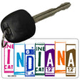 Indiana License Plate Tag Art Metal Novelty Aluminum Key Chain KC-5513