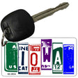 Iowa License Plate Tag Art Metal Novelty Aluminum Key Chain KC-5514