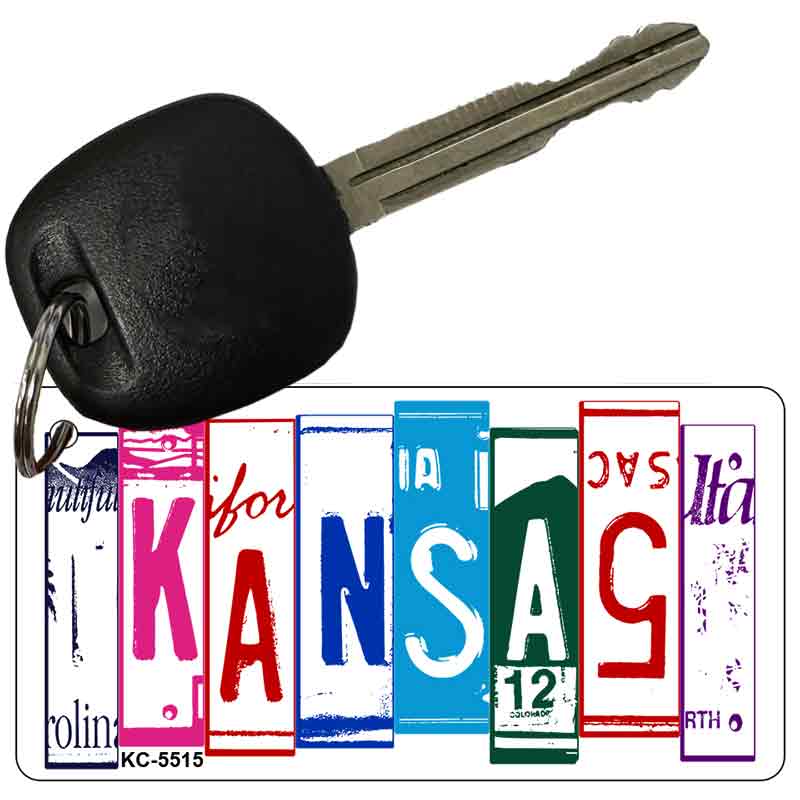 Kansas License Plate Tag Art Metal Novelty Aluminum Key Chain KC-5515