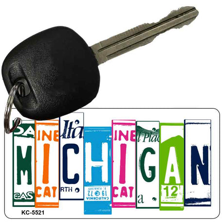 Michigan License Plate Tag Art Metal Novelty Aluminum Key Chain KC-5521