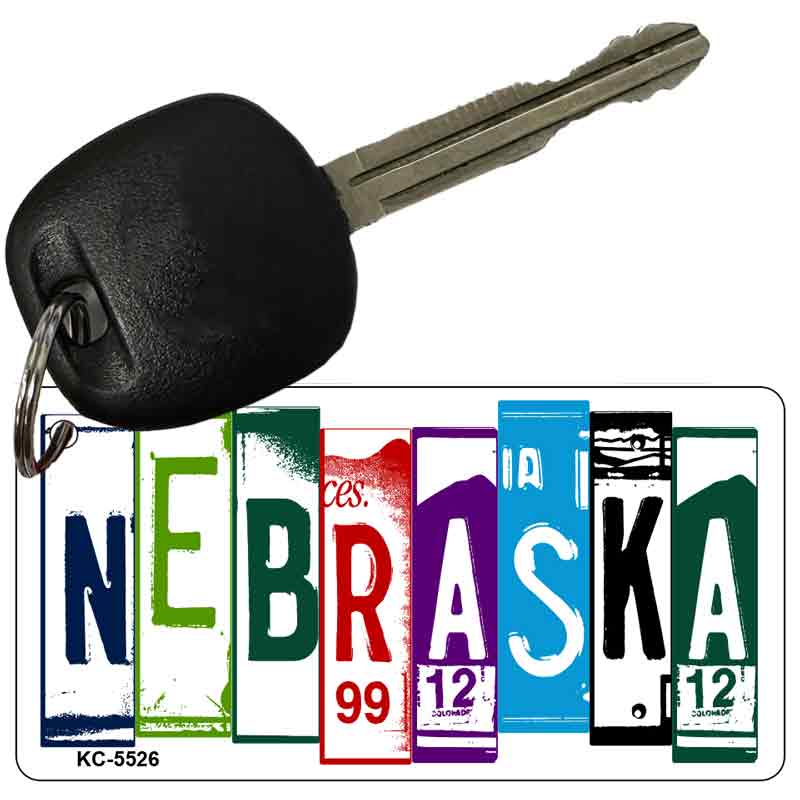 Nebraska License Plate Tag Art Metal Novelty Aluminum Key Chain KC-5526