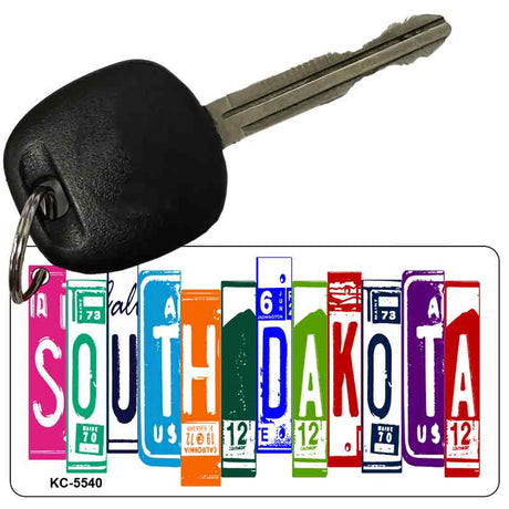 South Dakota License Plate Tag Art Metal Novelty Aluminum Key Chain KC-5540