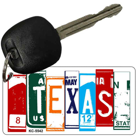 Texas License Plate Tag Art Metal Novelty Aluminum Key Chain KC-5542