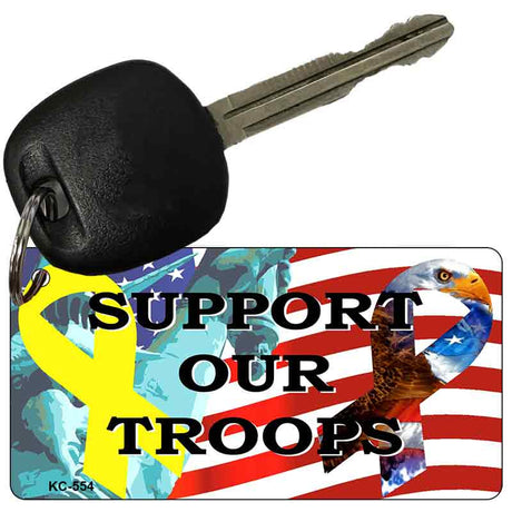 Support Our Troops Novelty Aluminum Key Chain KC-554