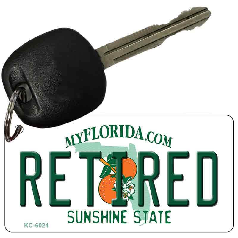 Retired Florida State License Plate Tag Key Chain KC-6024